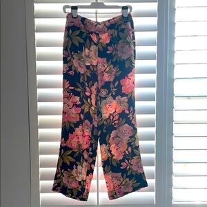 LOFT Hibiscus Floral Wide Leg Pants